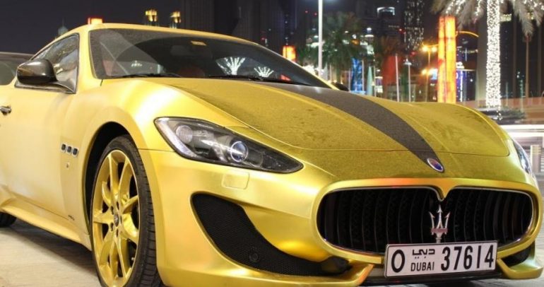 بالفيديو: دبي تمتلك مازيراتي مرصعة بالذهب والألماس !