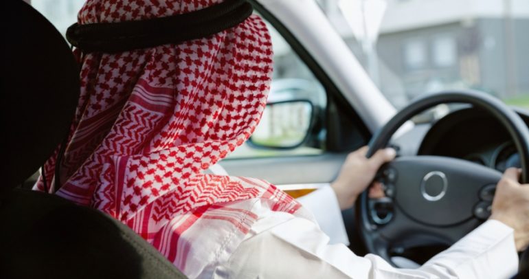 Arabian men with car