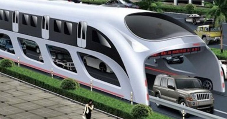 الصين ستستخدم “حافلات متباعدة الأطراف” لحل الإزدحام المروري