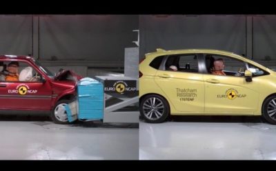 فيديو يكشف قدرة تحمل السيارات الصغيرة لحوادث الاصطدام