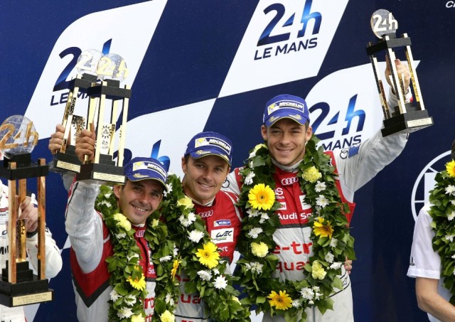 Benoit TrÃ©luyer, Marcel FÃ¤ssler, AndrÃ© Lotterer make the Le Mans podium.jpeg