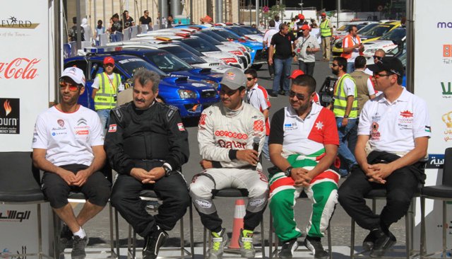 Pre-event Q&A session with several drivers on the podium at the Jordan Rally..jpg
