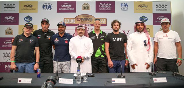 Top FIA drivers with Nasser Khalifa Al-Attiyah at the pre-event Sealine press conference..jpg